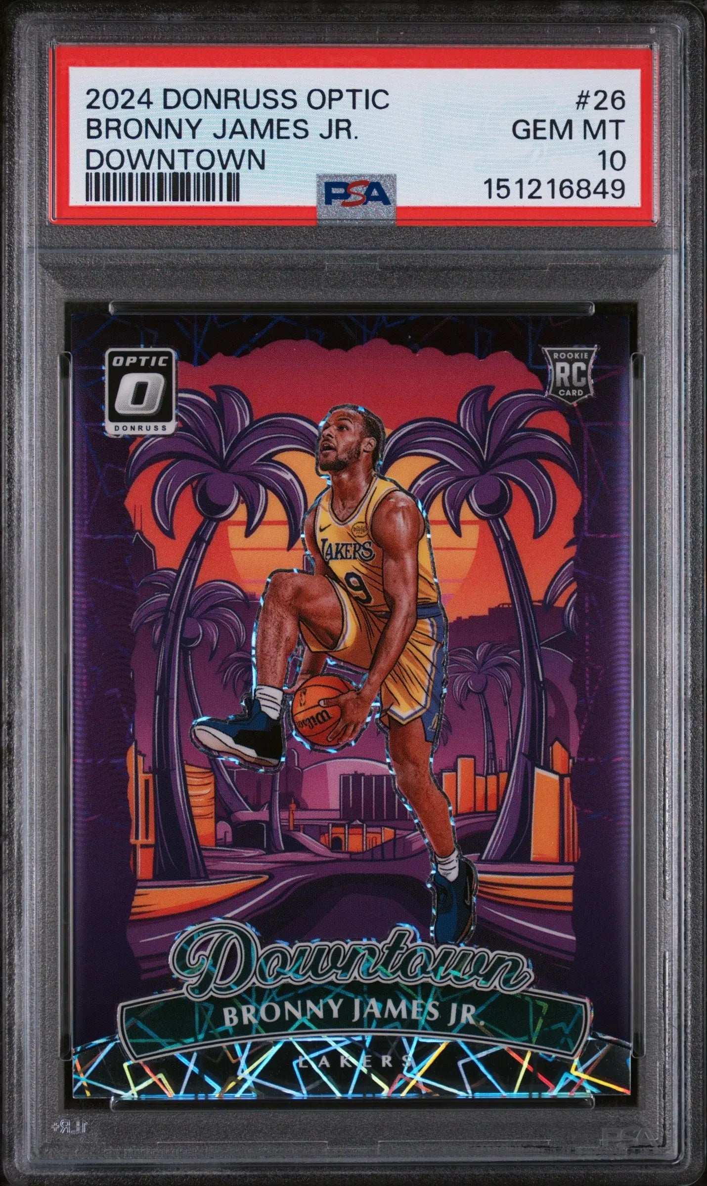2024 Panini Donruss Optic Downtown Rookie Bronny James JR. RC PSA 10 