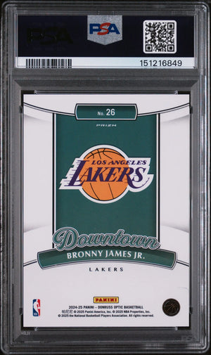 2024 Panini Donruss Optic Downtown Rookie Bronny James JR. RC PSA 10 