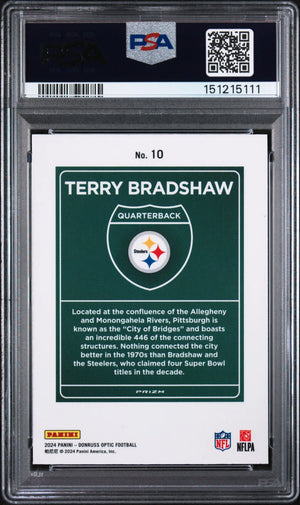 2024 Panini Donruss Optic Downtown! Terry Bradshaw PSA 9 