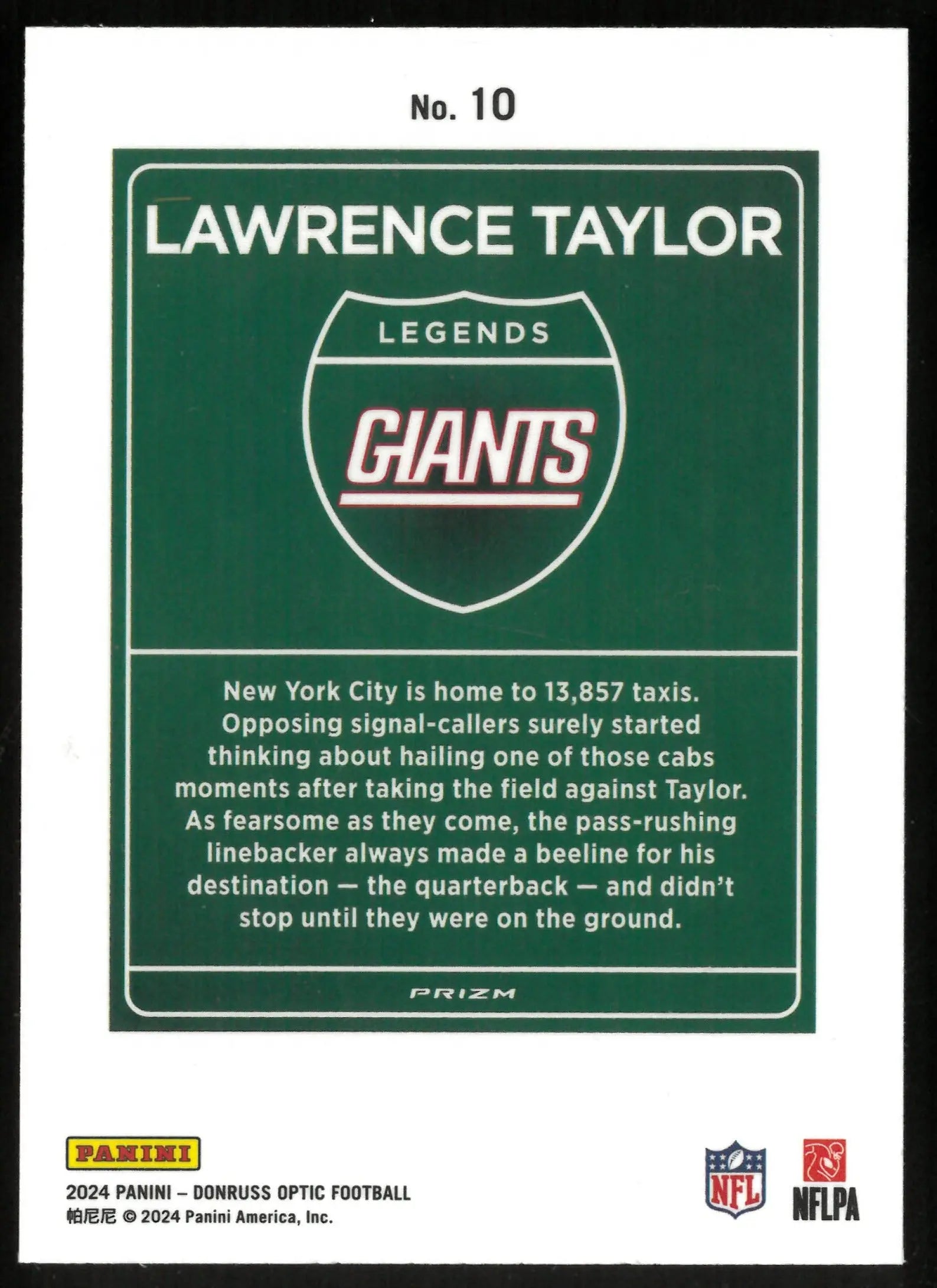 2024 Panini Donruss Optic Football Lawrence Taylor Downtown! 