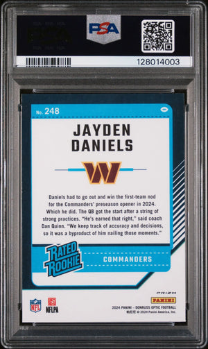 2024 Panini Donruss Optic Jayden Daniels #248 Red Stars PSA 9 