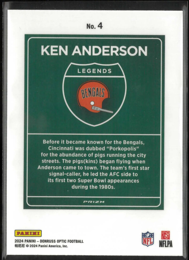 2024 Panini Donruss Optic Legends Downtown Ken Anderson 