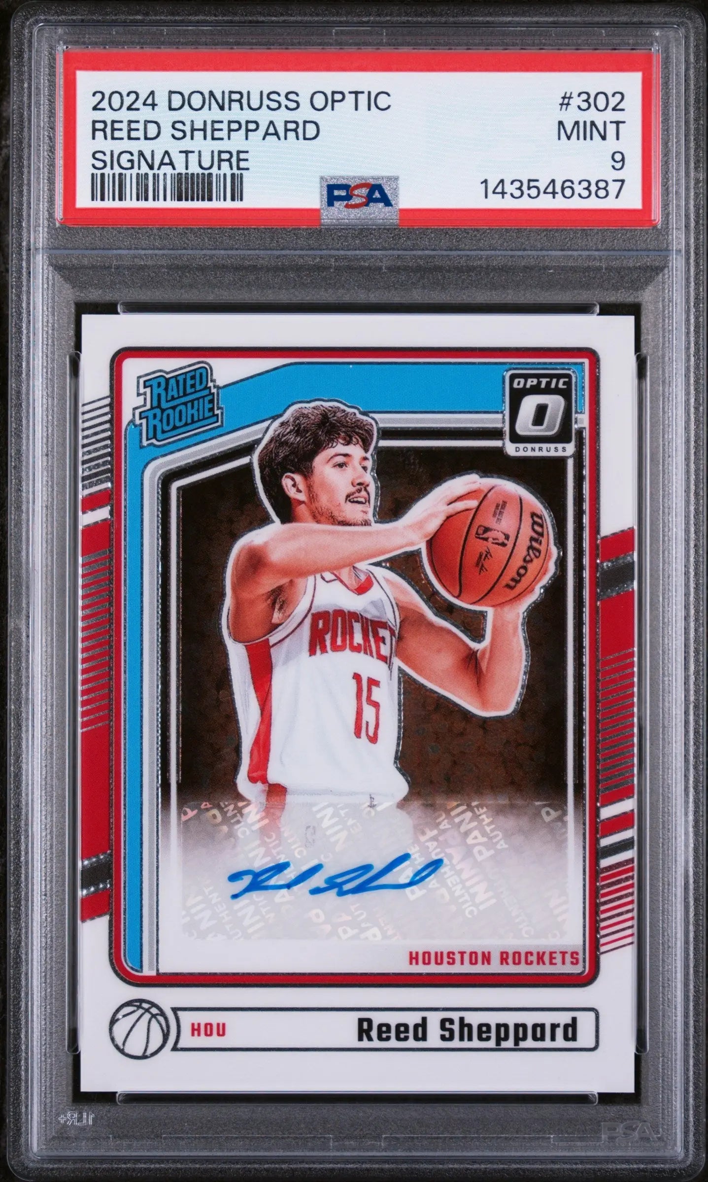2024 Panini Donruss Optic Rated Rookie Autograph Reed Sheppard Auto PSA 9 