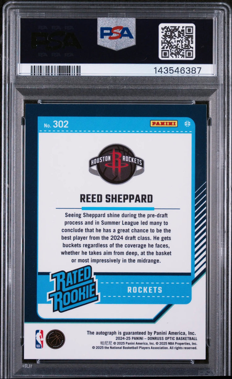 2024 Panini Donruss Optic Rated Rookie Autograph Reed Sheppard Auto PSA 9 