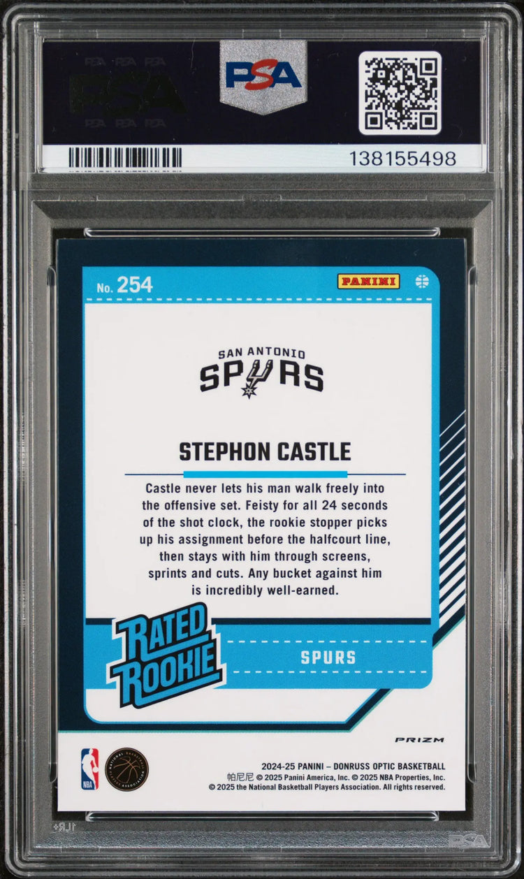 2024 Panini Donruss Optic Rated Rookie Stephon Castle Holo RC PSA 10 