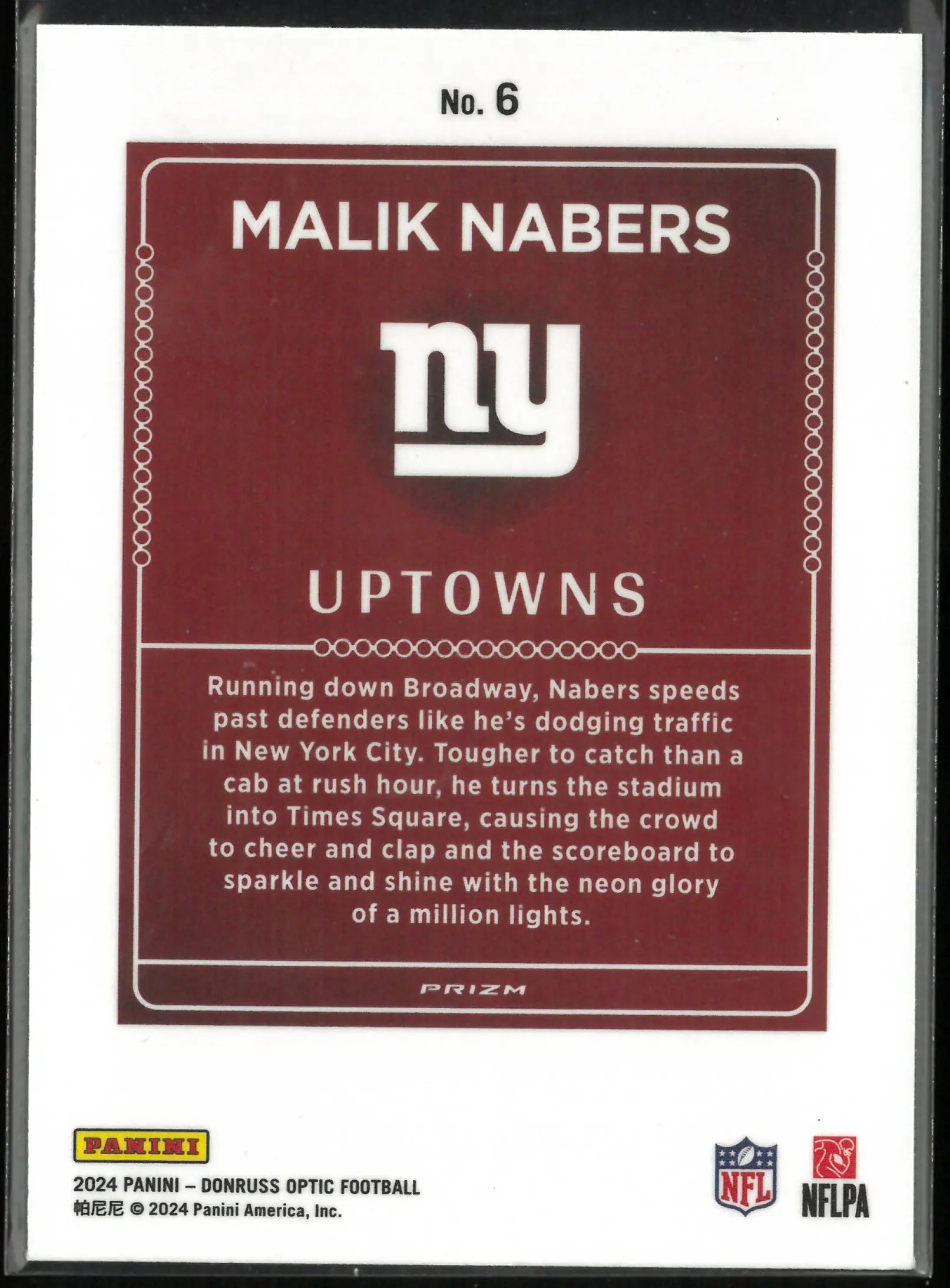2024 Panini Donruss Optic Rookie Uptowns Malik Nabers RC 
