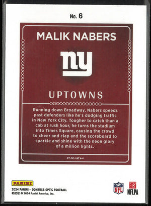 2024 Panini Donruss Optic Rookie Uptowns Malik Nabers RC 