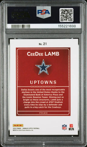 2024 Panini Donruss Optic Uptowns Ceedee Lamb PSA 9 