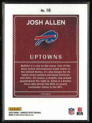 2024 Panini Donruss Optic Uptowns Josh Allen 