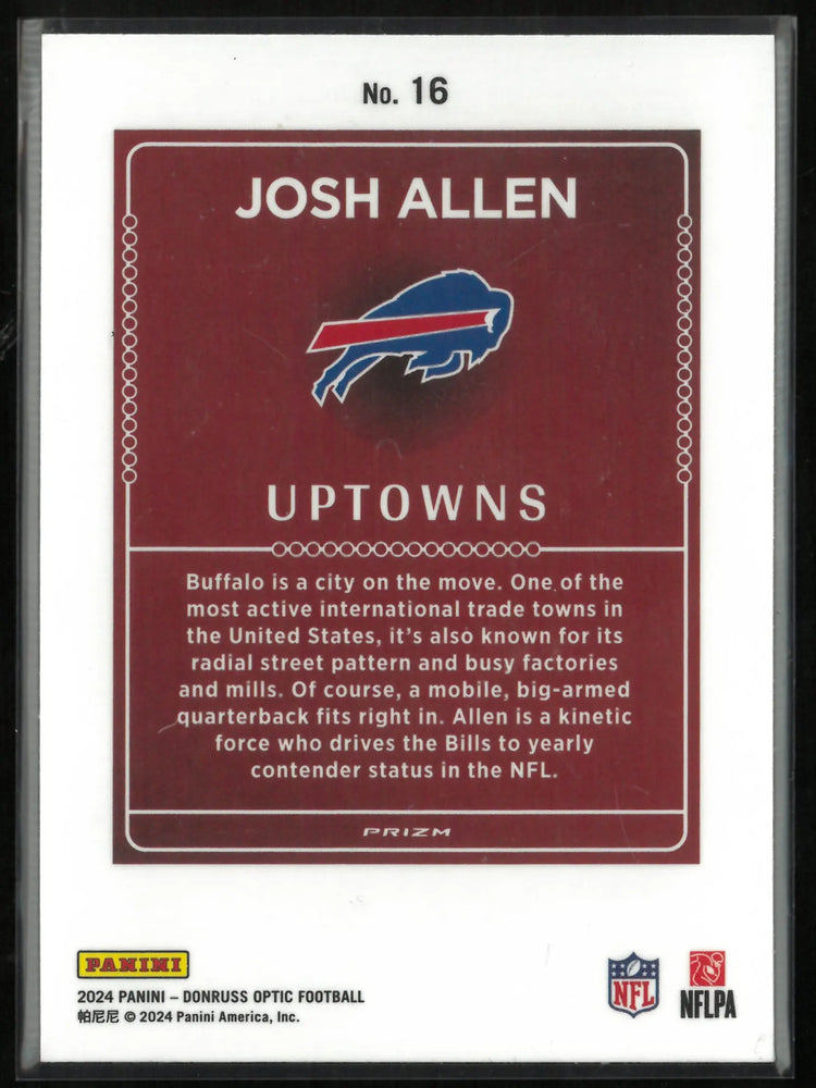 2024 Panini Donruss Optic Uptowns Josh Allen 