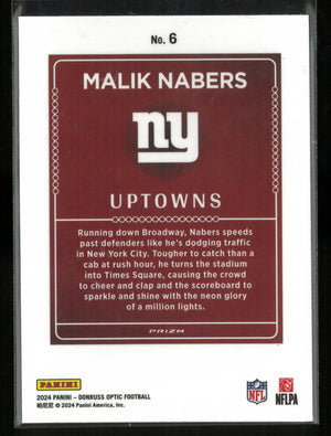 2024 Panini Donruss Optic Uptowns Malik Nabers Rookie RC 