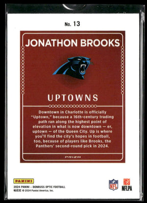 2024 Panini Donruss Optic Uptowns Rookie Jonathon Brooks 