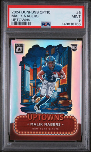 2024 Panini Donruss Optic Uptowns Rookie Malik Nabers RC PSA 9 