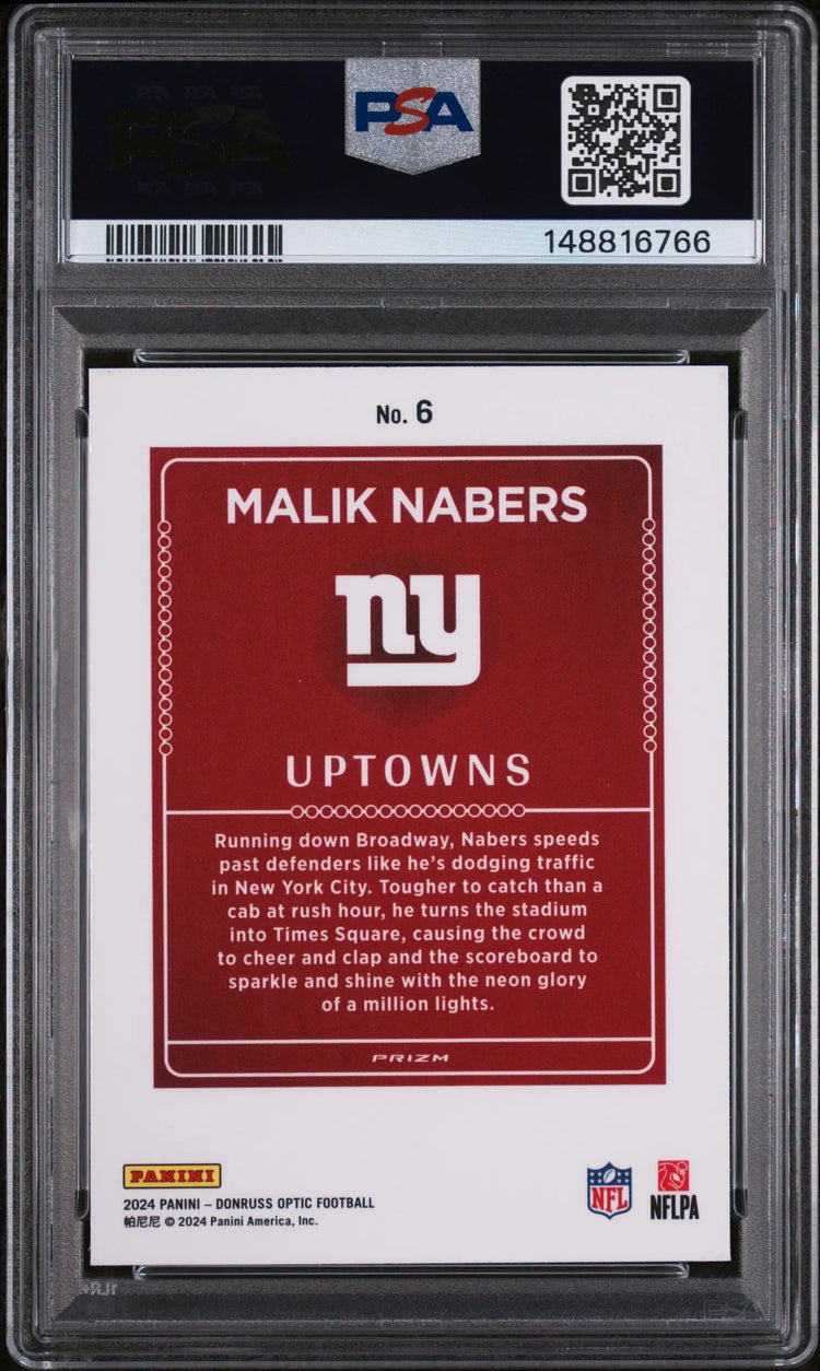2024 Panini Donruss Optic Uptowns Rookie Malik Nabers RC PSA 9 