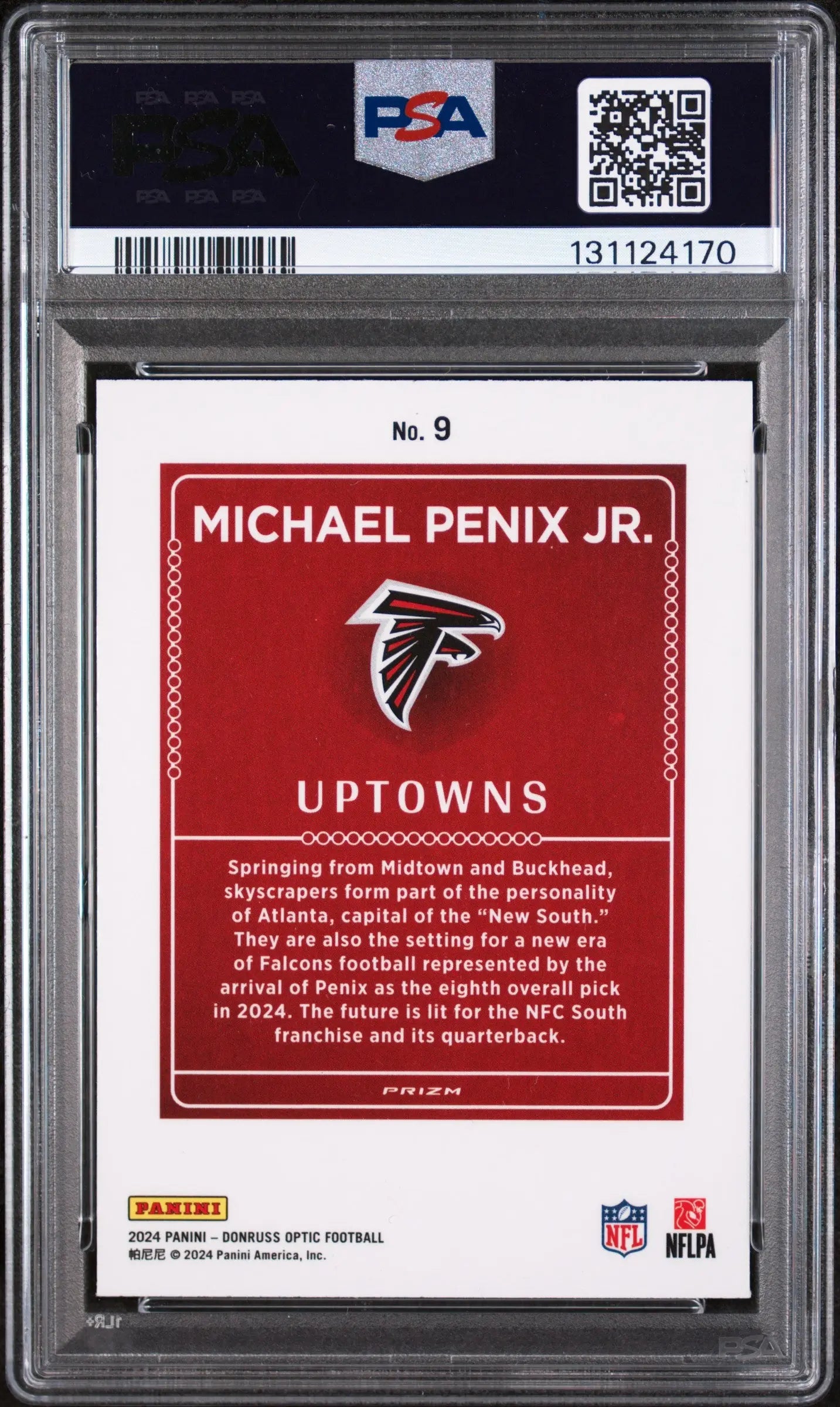 2024 Panini Donruss Optic Uptowns Rookie Michael Penix Jr. RC PSA 9 