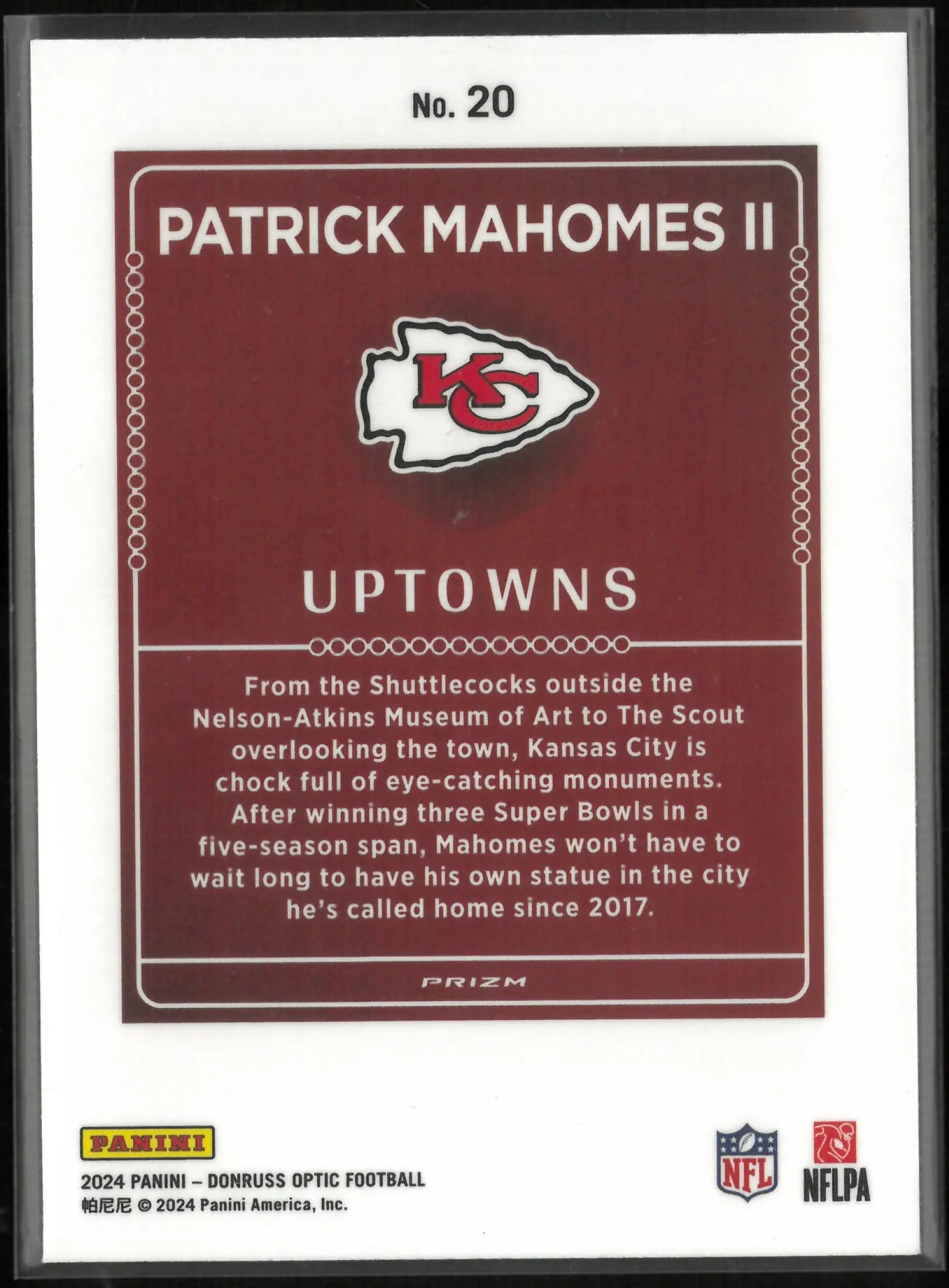 2024 Panini Donruss Uptowns Patrick Mahomes II 