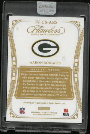 2024 Panini Flawless Champions Signatures Autograph Aaron Rodgers Auto /25 