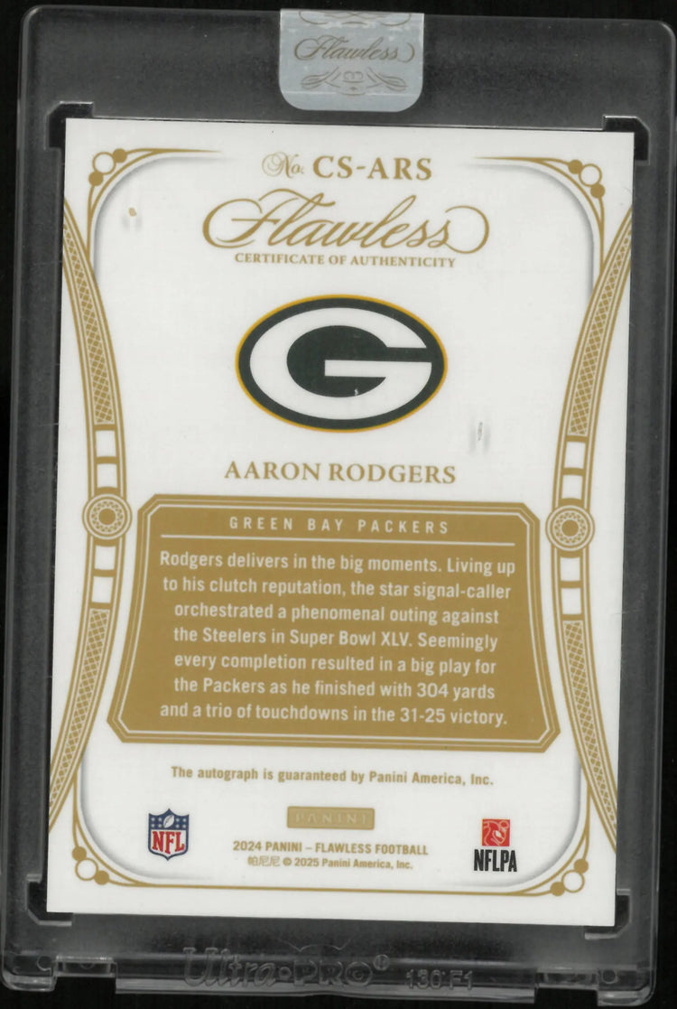 2024 Panini Flawless Champions Signatures Autograph Aaron Rodgers Auto /25 