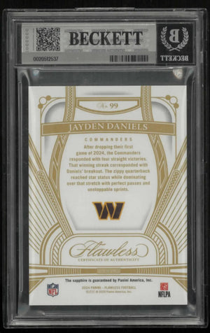 2024 Panini Flawless Football Rookie Jayden Daniels RC Sapphire 1/15 BGS 8.5 