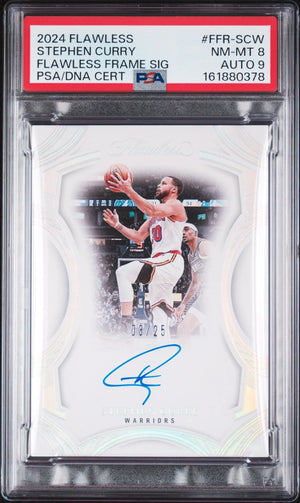 2024 Panini Flawless Frame Signatures Auto Stephen Curry /25 PSA 8 