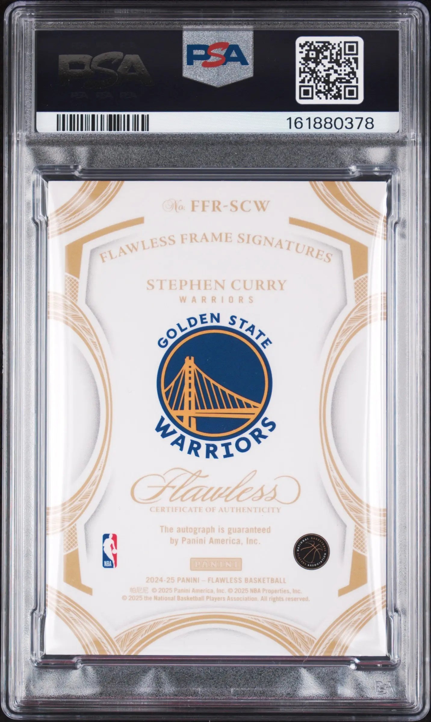 2024 Panini Flawless Frame Signatures Auto Stephen Curry /25 PSA 8 
