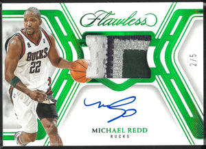 2024 Panini Flawless Green Signature Patch Materials Patch Auto Michael Redd /5 