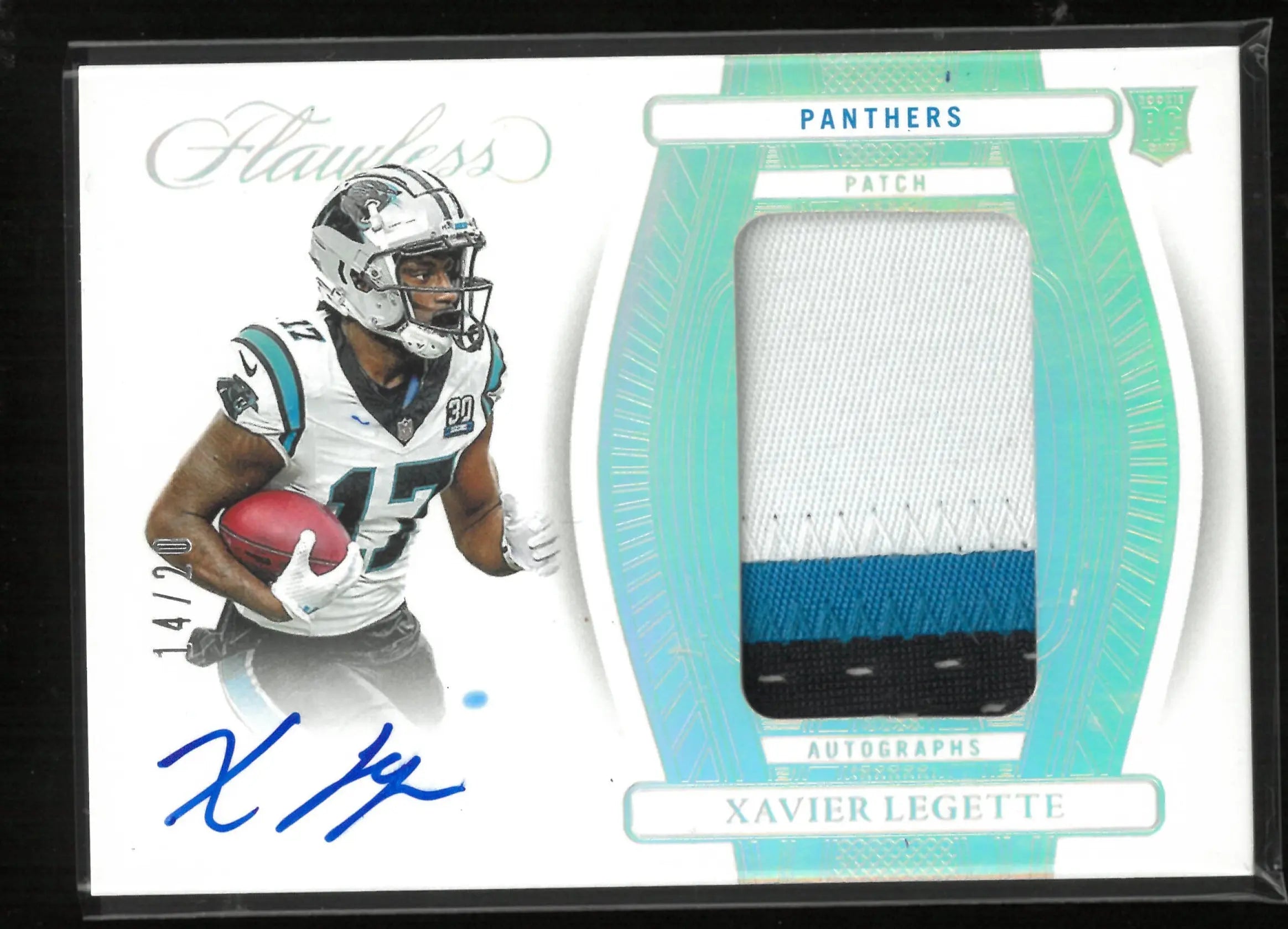 2024 Panini Flawless Rookie Patch Autograph Xavier Legette Auto /20 RC 