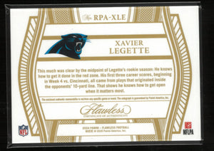 2024 Panini Flawless Rookie Patch Autograph Xavier Legette Auto /20 RC 