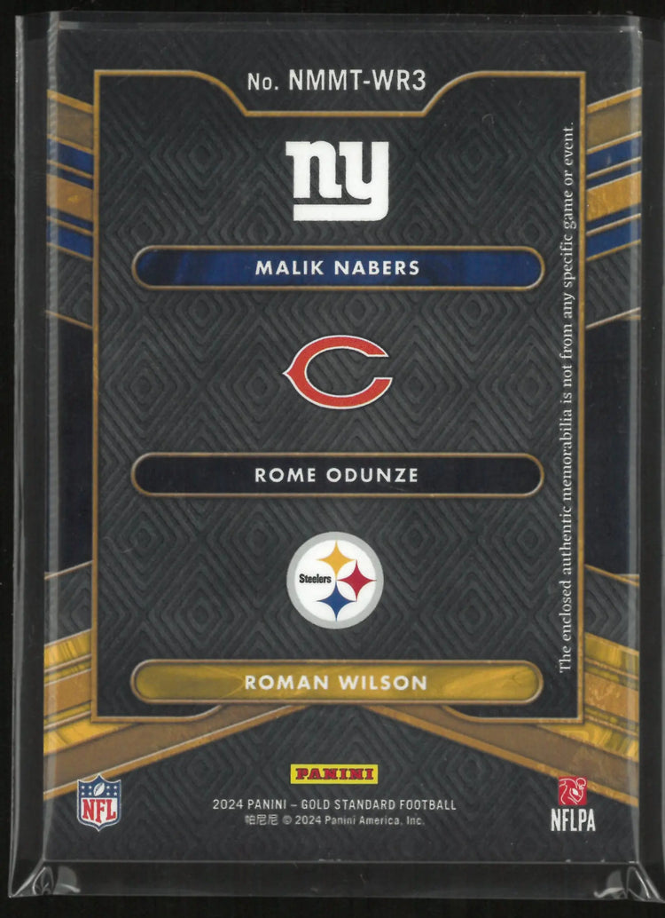 2024 Panini Gold Standard Newly Minted Nabers Odunze Wilson Triple Patch RC /24 