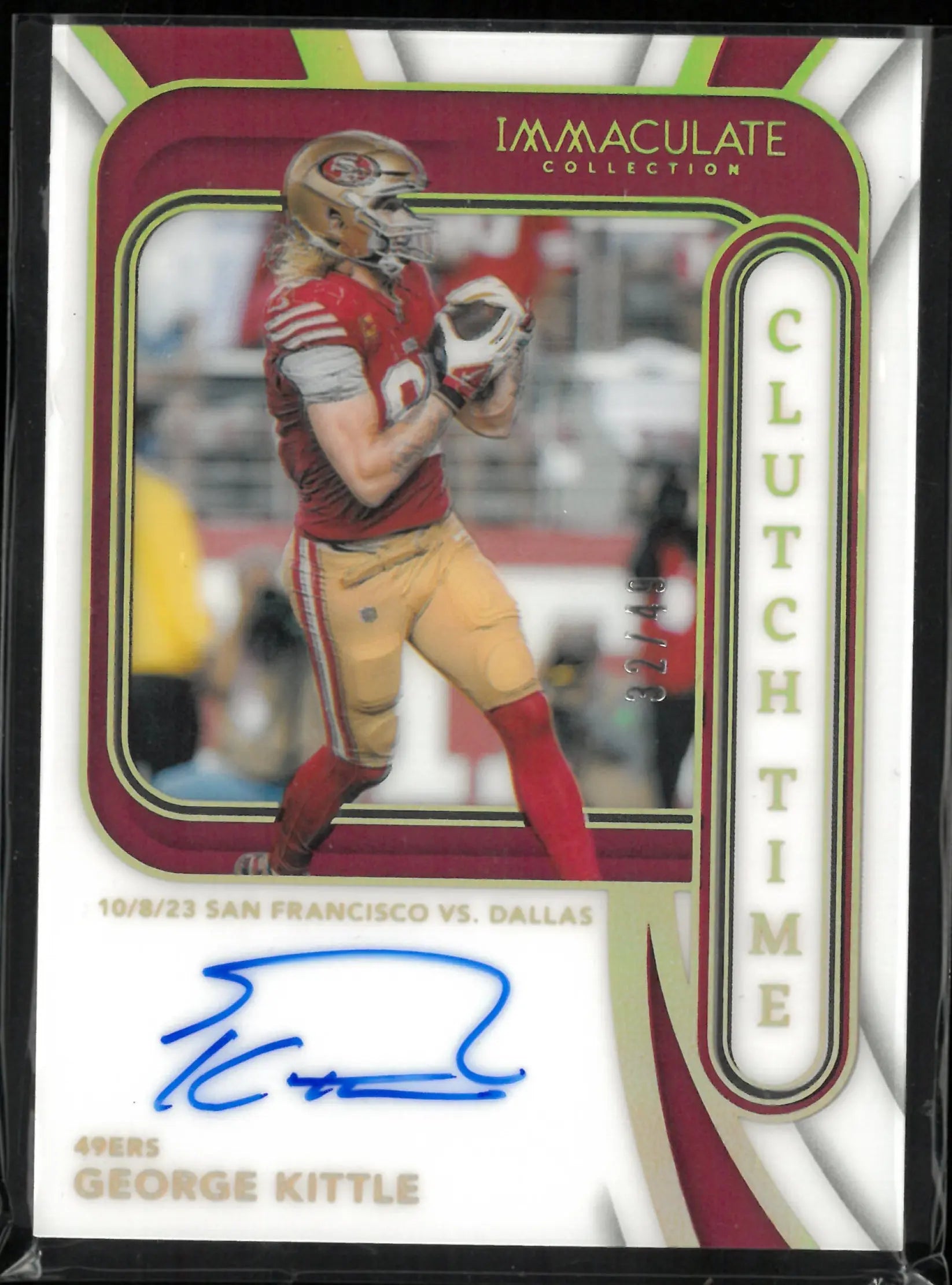 2024 Panini Immaculate Collection Clutch Time George Kittle Autograph /49 