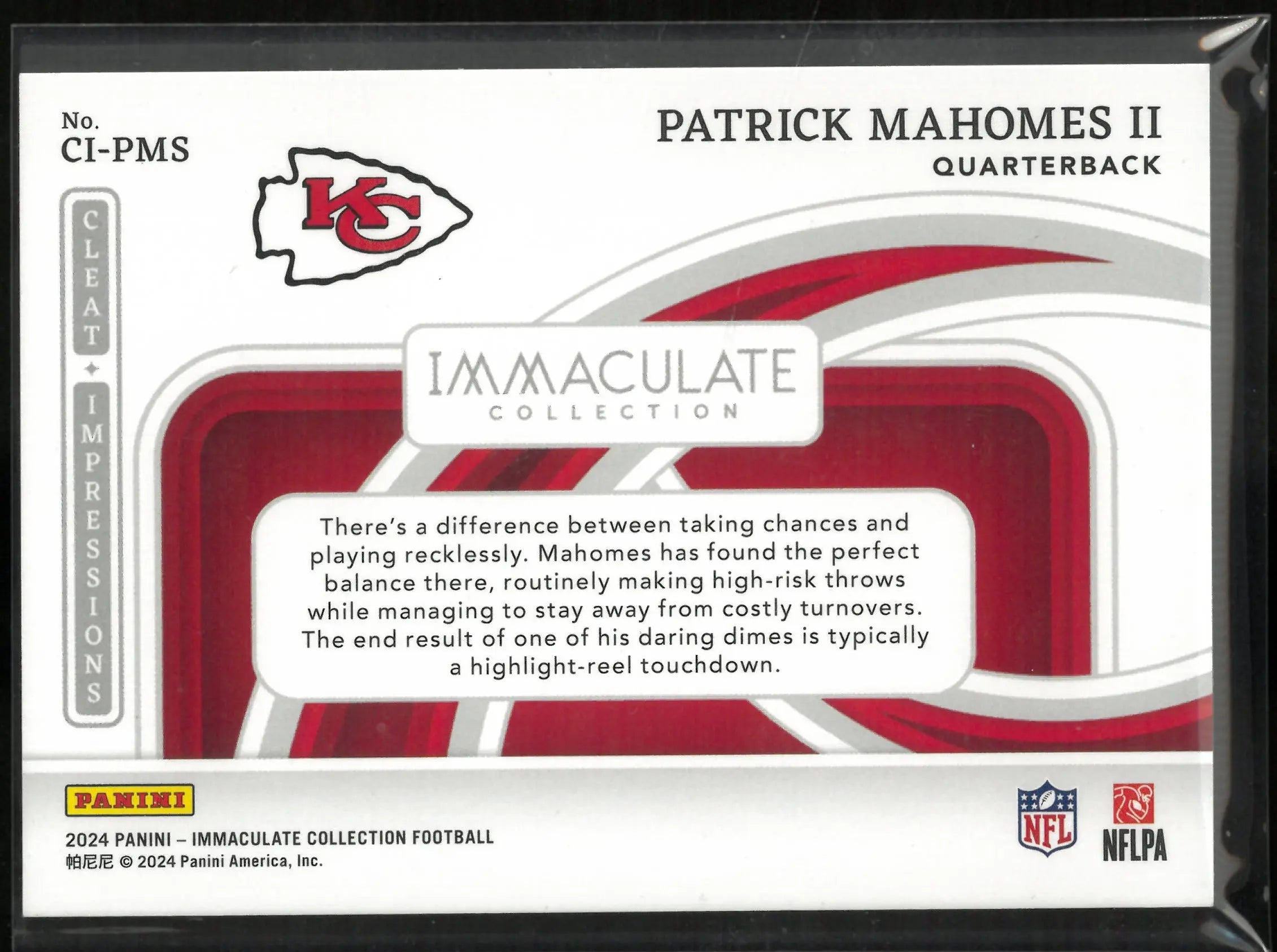 2024 Panini Immaculate Collection Patrick Mahomes II 18/22 