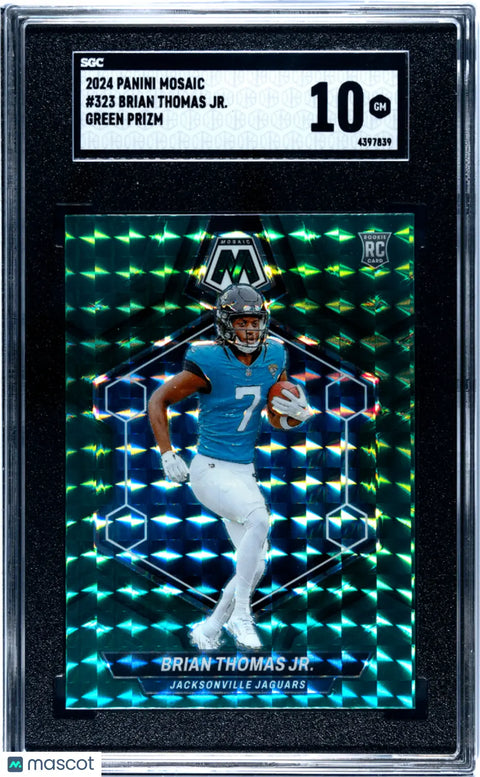 Buy 2024 Panini Mosaic Brian Thomas JR RC Green Prizm SGC 10