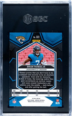 2024 Panini Mosaic Football Brian Thomas JR. RC Rookie Green Prizm SGC 10 