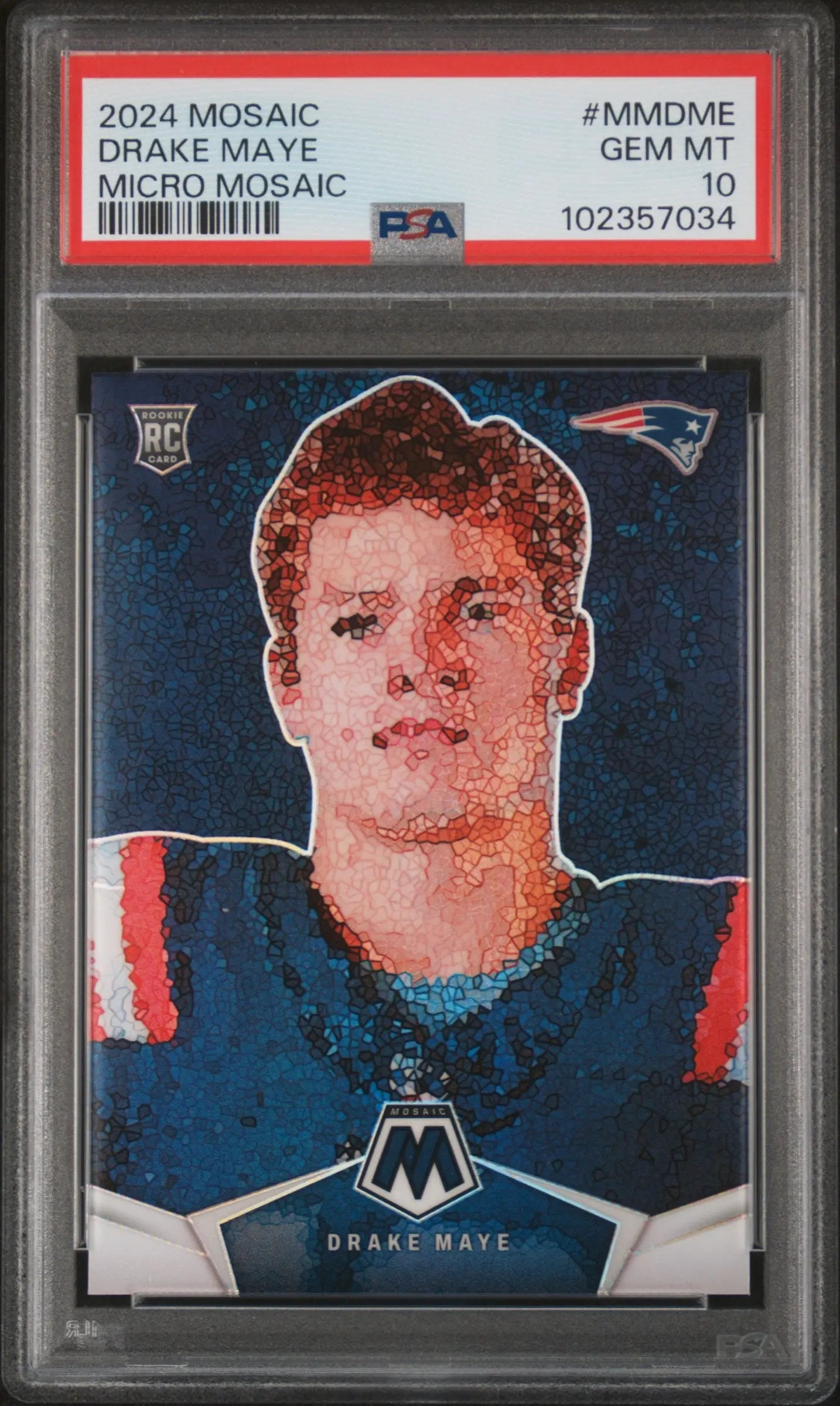 2024 Panini Mosaic Micro Mosaic Rookie Drake Maye RC PSA 10 