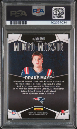 2024 Panini Mosaic Micro Mosaic Rookie Drake Maye RC PSA 10 