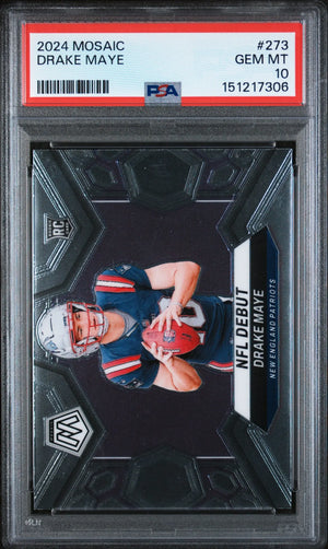 2024 Panini Mosaic NFL Debut Rookie Drake Maye #273 PSA 10 