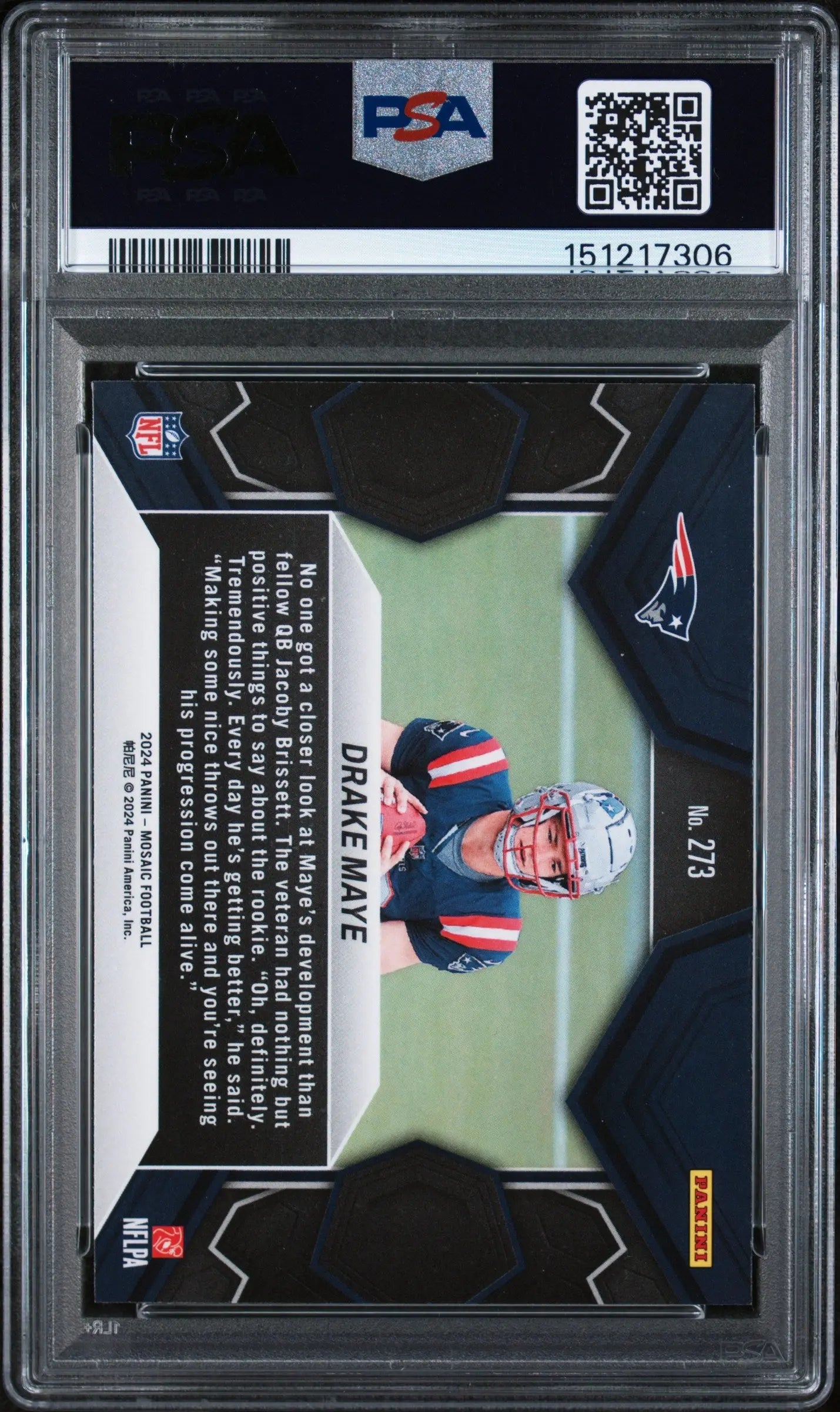 2024 Panini Mosaic NFL Debut Rookie Drake Maye #273 PSA 10 