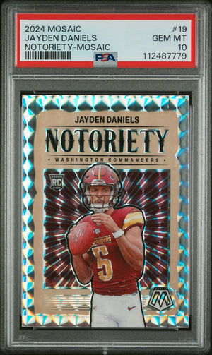 2024 Panini Mosaic Notoriety Jayden Daniels RC Rookie #19 PSA 10 