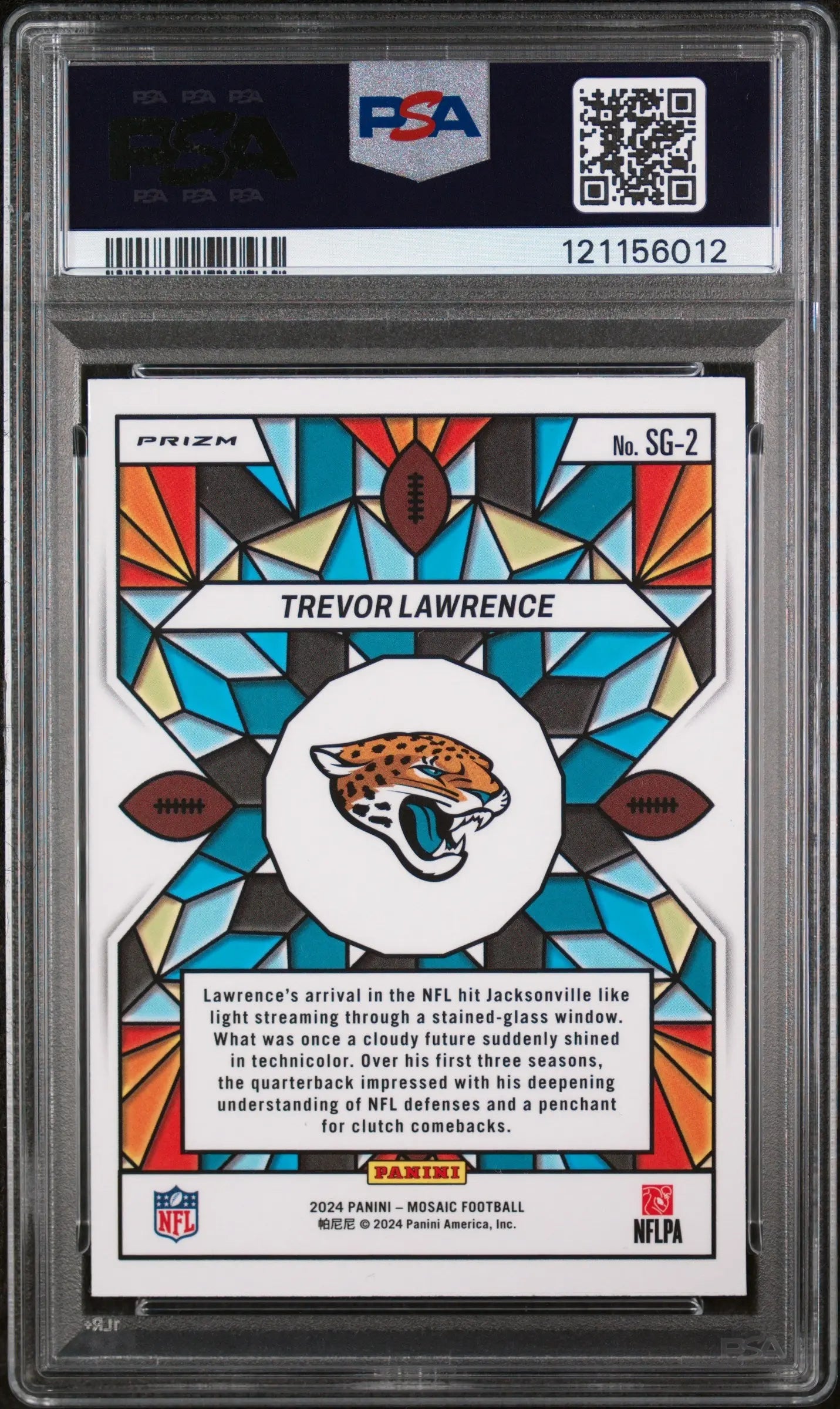 2024 Panini Mosaic Stained Glass Trevor Lawrence PSA 10 