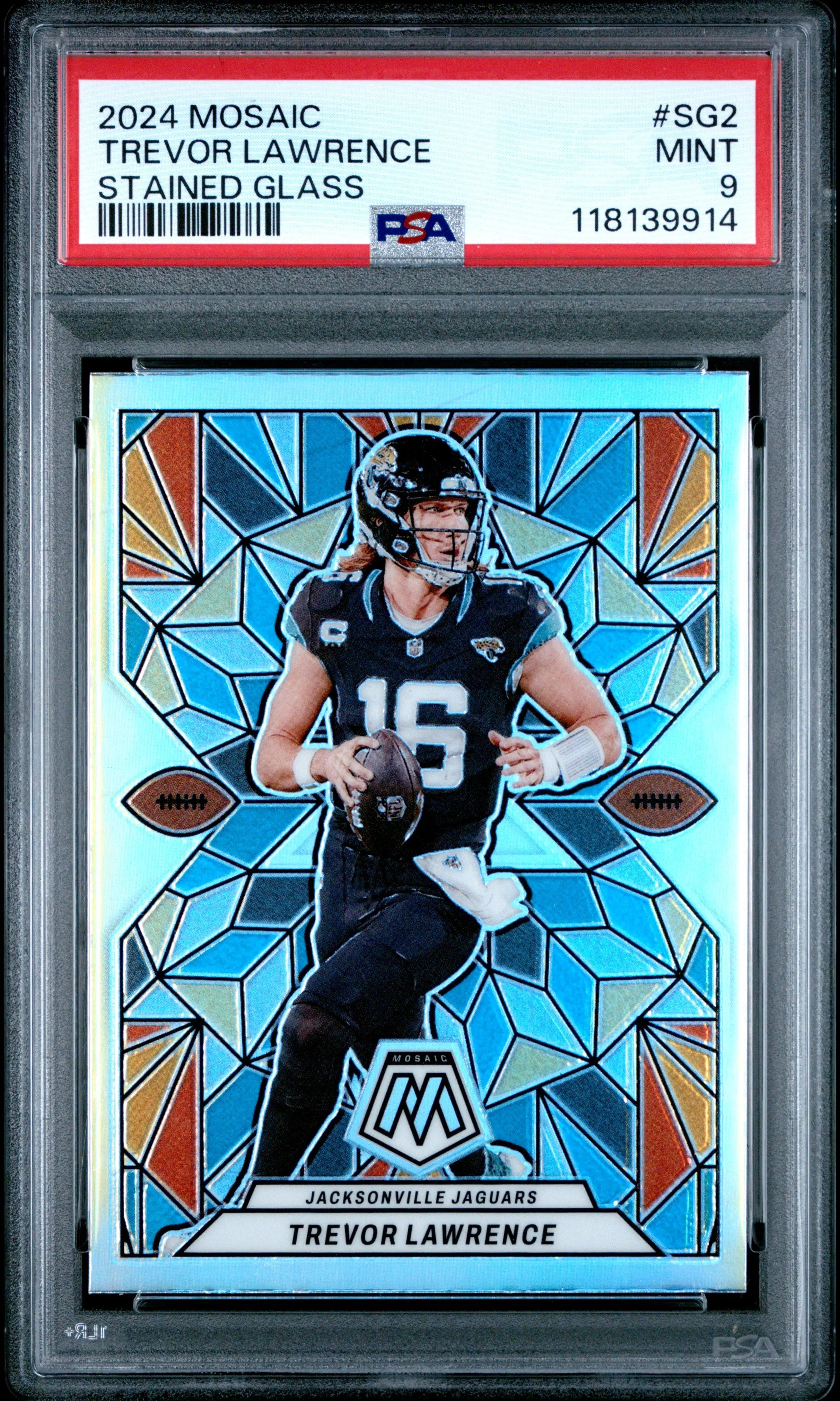 2024 Panini Mosaic Stained Glass Trevor Lawrence PSA 9 