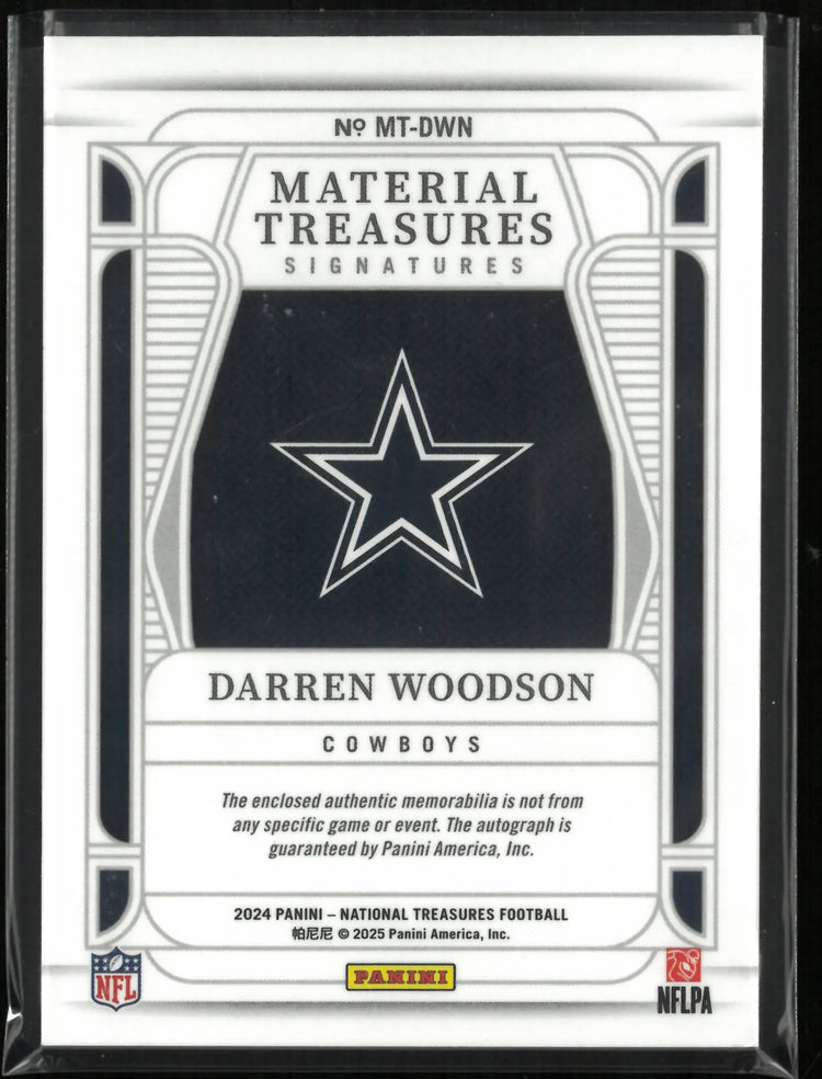 2024 Panini National Treasure Patch Autograph Darren Woodson Auto /25 