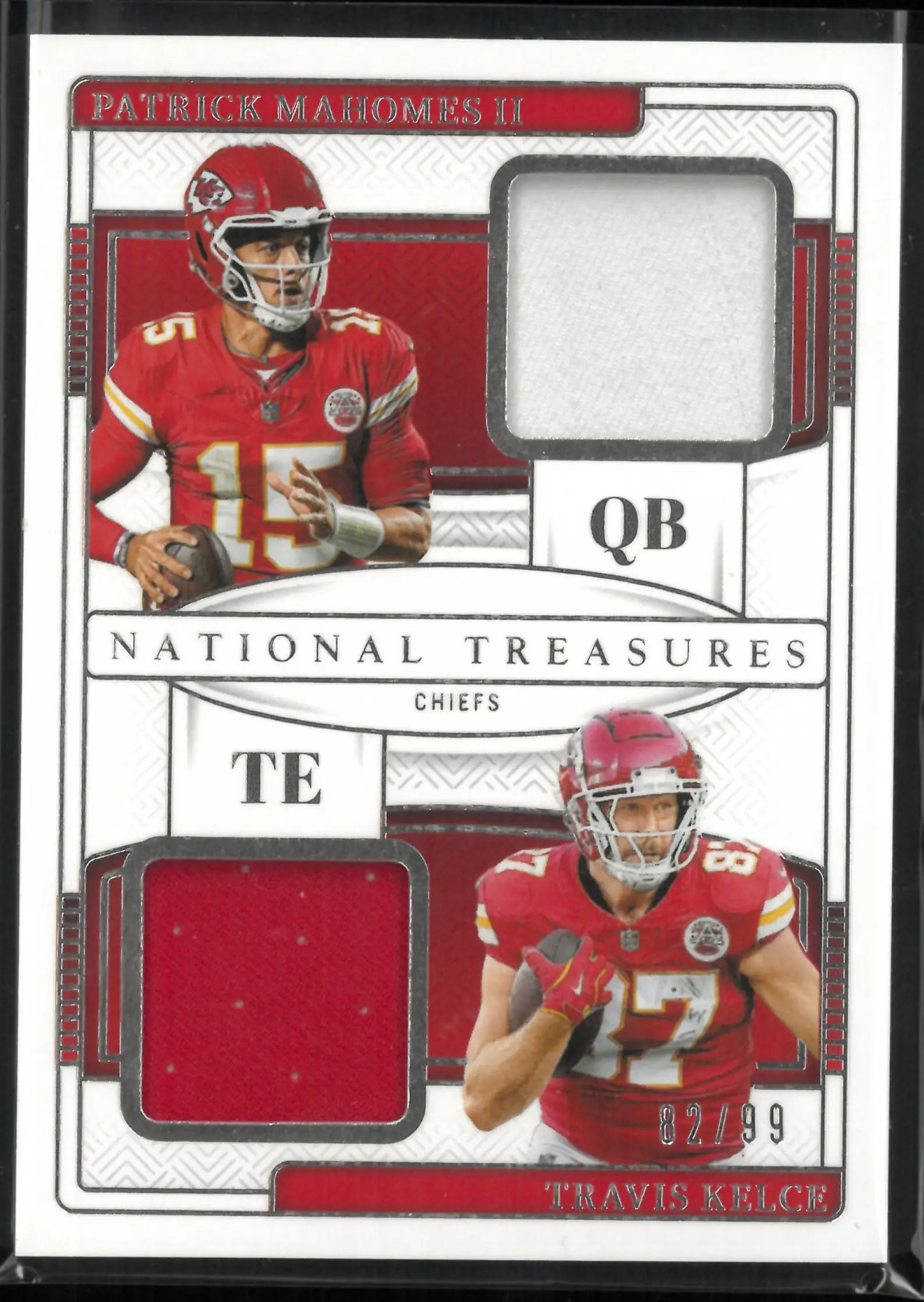 2024 Panini National Treasure Patch Patrick Mahomes II/ Travis Kelce /99 