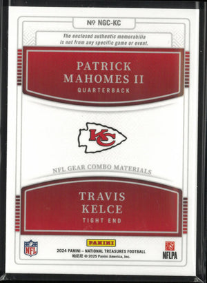 2024 Panini National Treasure Patch Patrick Mahomes II/ Travis Kelce /99 