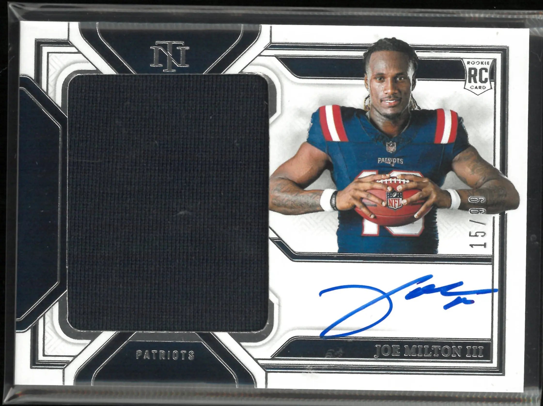2024 Panini National Treasure Rookie Patch Autograph Joe Milton III RC /99 