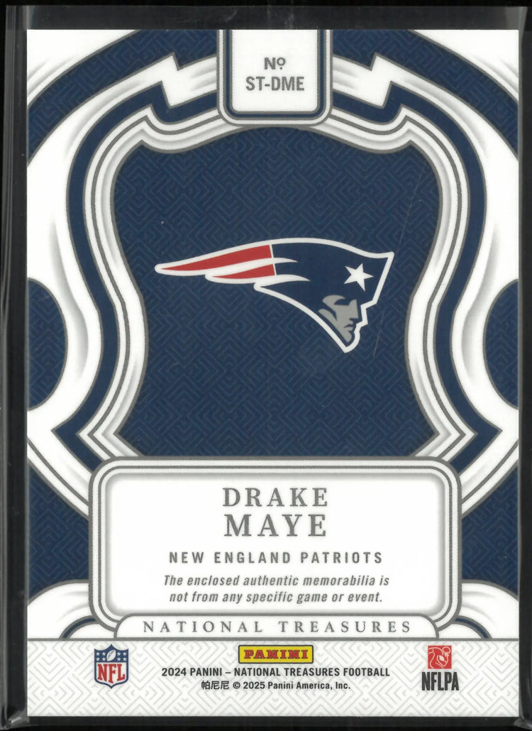 2024 Panini National Treasure Sunday Treasures Rookie Patch Drake Maye /25 RC 