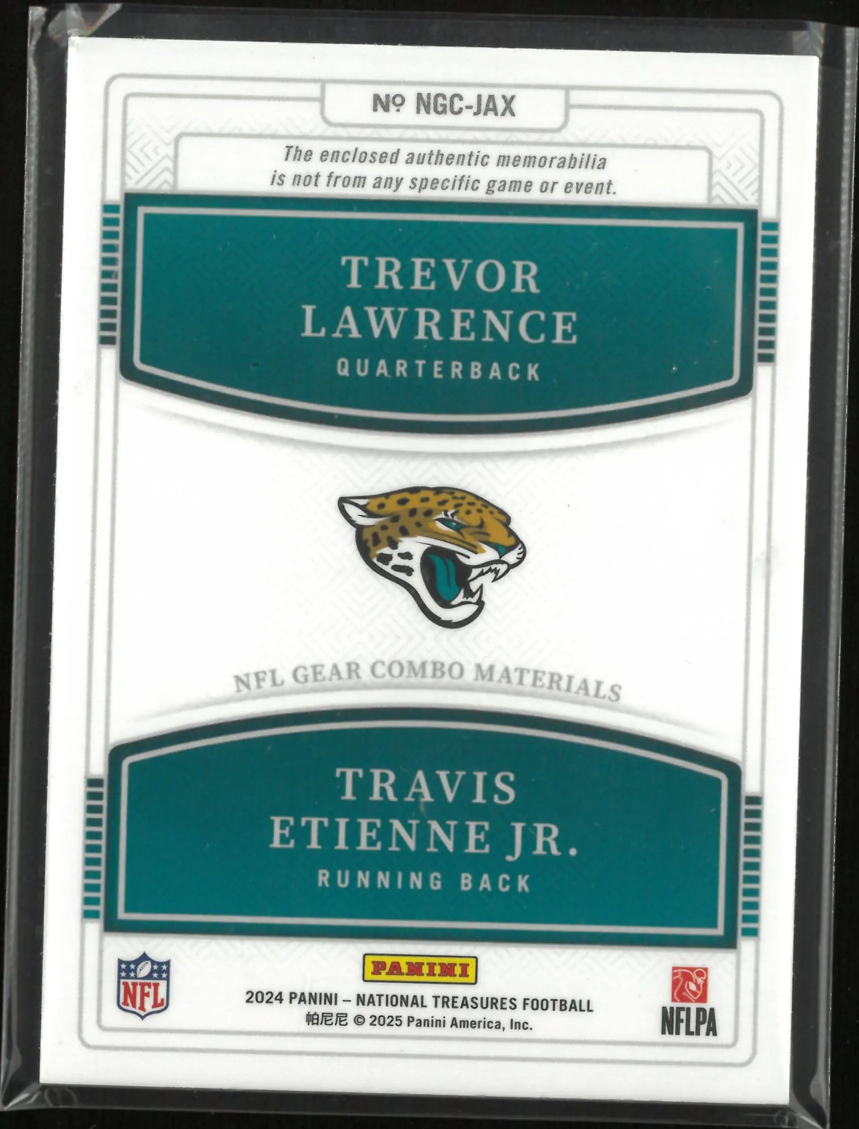 2024 Panini National Treasures Duo Patch Trevor Lawrence/ Travis Etienne Jr /99 