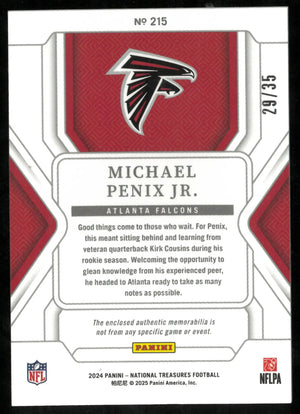 2024 Panini National Treasures Football Rookie Patch Michael Penix JR /35 