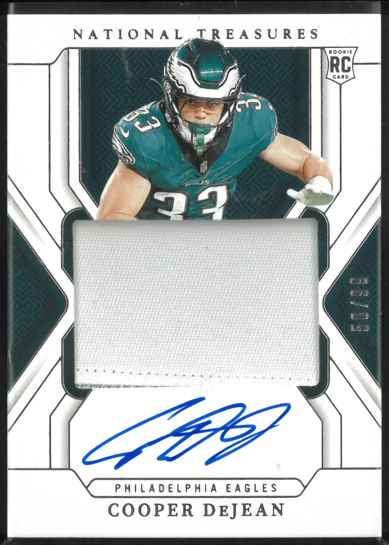 2024 Panini National Treasures Rookie Patch Autograph Cooper DeJean RC /99 