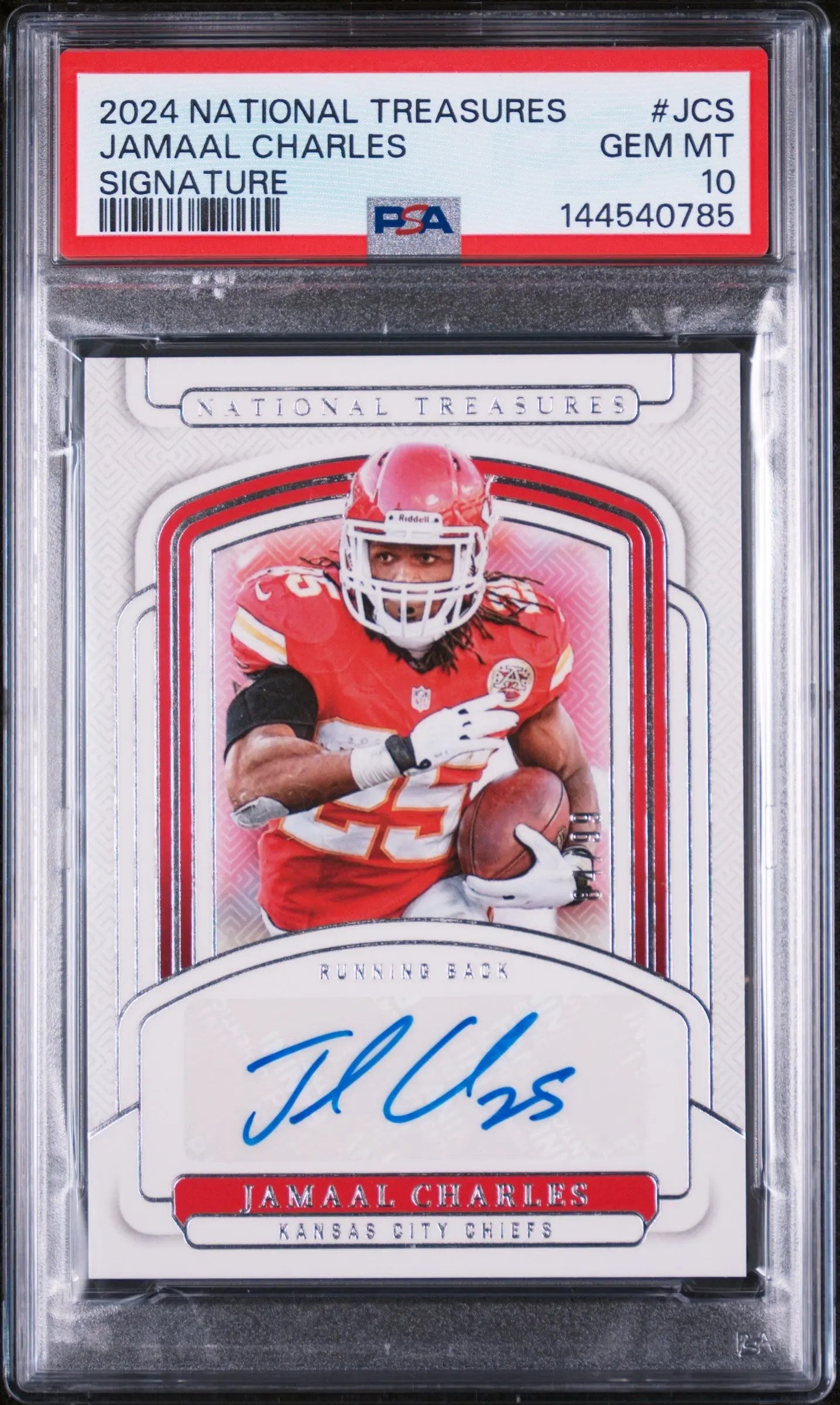 2024 Panini National Treasures Signatures Jamaal Charles #JCS /99 PSA 10 