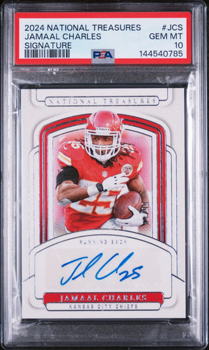 2024 Panini National Treasures Signatures Jamaal Charles #JCS /99 PSA 10 
